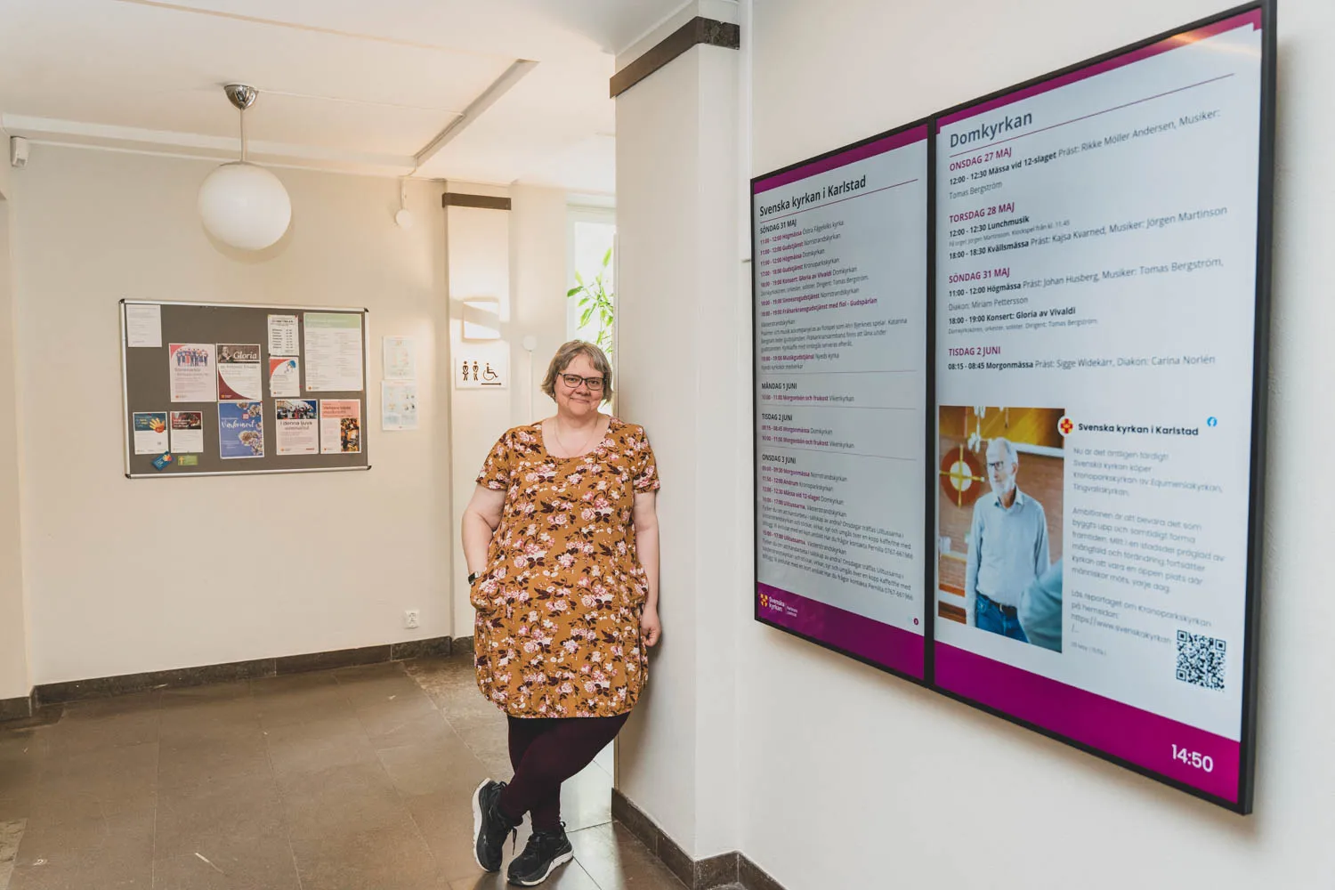 Karlstads pastorat – digital skyltning i entrén